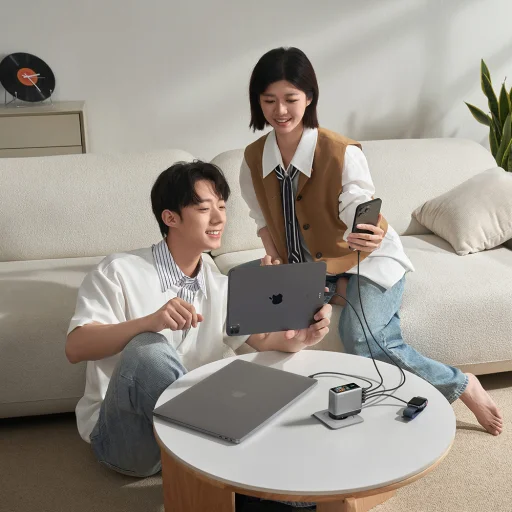 Cuktech AD1204U 120 W GaN sieťová nabíjačka s displejom a USB-C káblom, strieborná - 10