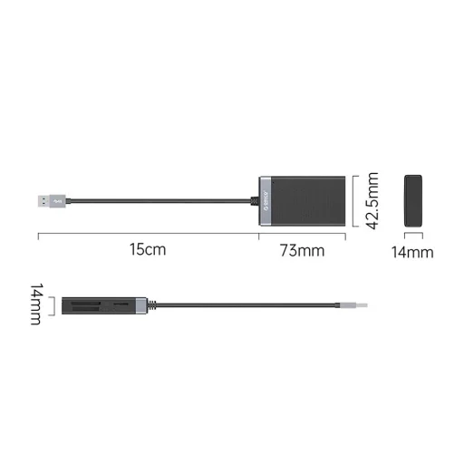 Orico CL4D-A3 USB-A 3.0 čítačka pamäťových kariet čierno-strieborná - 4