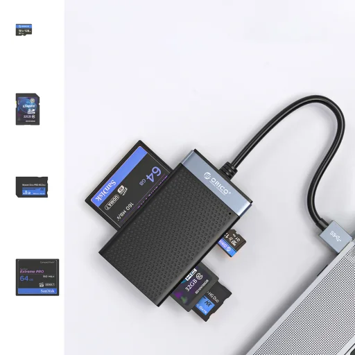 Orico CL4D-A3 USB-A 3.0 čítačka pamäťových kariet čierno-strieborná - 6