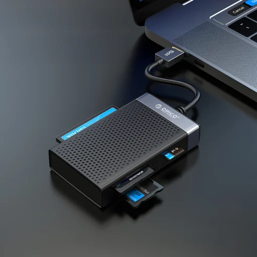 Orico CL4D-A3 USB-A 3.0 čítačka pamäťových kariet čierno-strieborná - 8