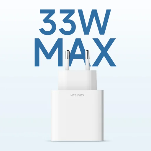 Cuktech A19 30W USB-A + USB-C sieťová nabíjačka - biela - 5