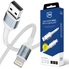 3mk Hyper Cable N-SERIES USB-A–Lightning kábel 1 m, fehér