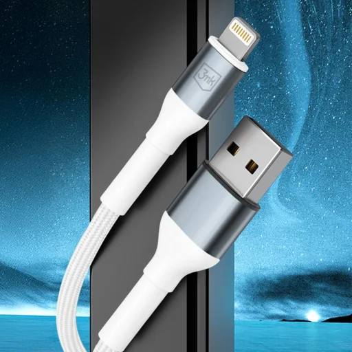 3mk Hyper Cable N-SERIES kábel USB-A–Lightning 1 m, biely - 4