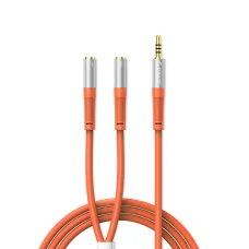 Orico AX2-10 3,5 mm minijack rozbočovač pre slúchadlá a mikrofón, 1 m, oranžová