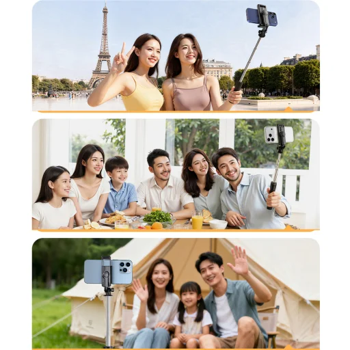 Orico SPV68 Bluetooth selfie tyč a mini statív, 68 cm, čierna - 8