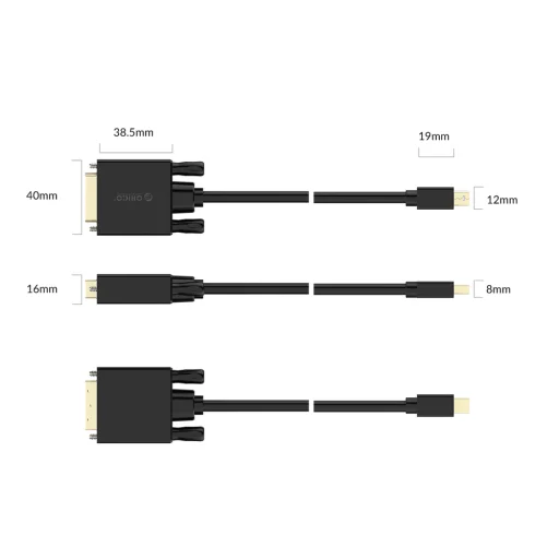 Orico XD-MDTD kábel Mini DisplayPort – DVI, Full HD, 60 Hz, 2 m, čierny - 2