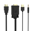 Orico XD-VATH VGA–HDMI kábel 3,5 mm-es mini jack és USB tápellátással, 5 m, fekete thumbnail