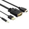 Orico XD-VATH VGA–HDMI kábel 3,5 mm-es mini jack és USB tápellátással, 5 m, fekete thumbnail