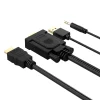 Orico XD-VATH VGA–HDMI kábel 3,5 mm-es mini jack és USB tápellátással, 5 m, fekete thumbnail