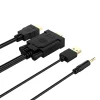 Orico XD-VATH VGA–HDMI kábel 3,5 mm-es mini jack és USB tápellátással, 5 m, fekete thumbnail