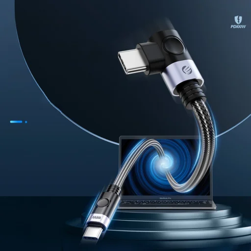 Orico C2CW USB-C – USB-C PD 100 W uhlový kábel, čierny, 0,5 m - 4