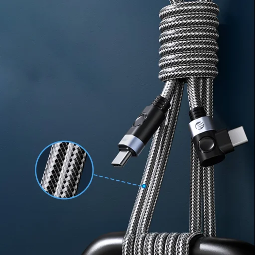 Orico C2CW USB-C – USB-C PD 100 W uhlový kábel, čierny, 0,5 m - 6