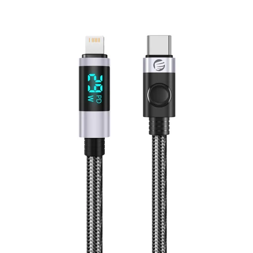 Orico LDC2L kábel USB-C – Lightning PD 29 W s LED displejom, 480 Mb/s, 2 m, čierny - 1