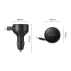 Orico FC-60-2C 60 W-os autós töltő behúzható USB-C kábellel, 65 cm, fekete thumbnail