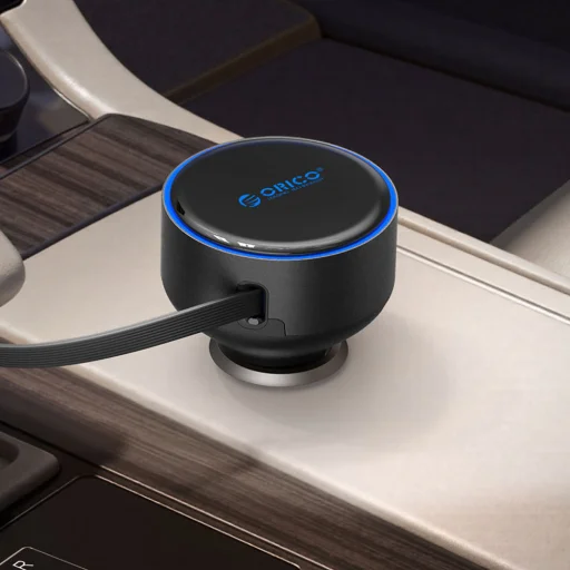 Orico FC-60-2C 60W autonabíjačka so samonavíjacím káblom USB-C, 65 cm, čierna - 11