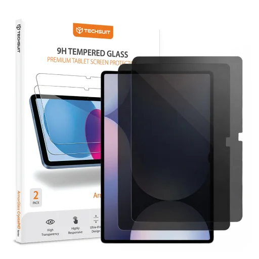 Samsung Galaxy Tab S9 Plus / S9 FE Plus / S10 Plus Techsuit ArmorGlass CrystalHD privátne tvrdené ochranné sklo na displej, 2 ks ochranného skla - 1