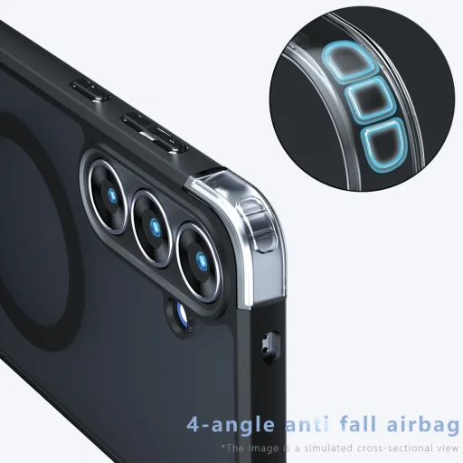 Matné čierne puzdro Techsuit PureFrost MagSafe pre Samsung Galaxy S26 FE - 4