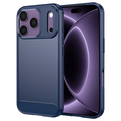  iPhone 18 Pro / iPhone 17 Pro kék Techsuit Carbon Silicone ütésálló tok - 1