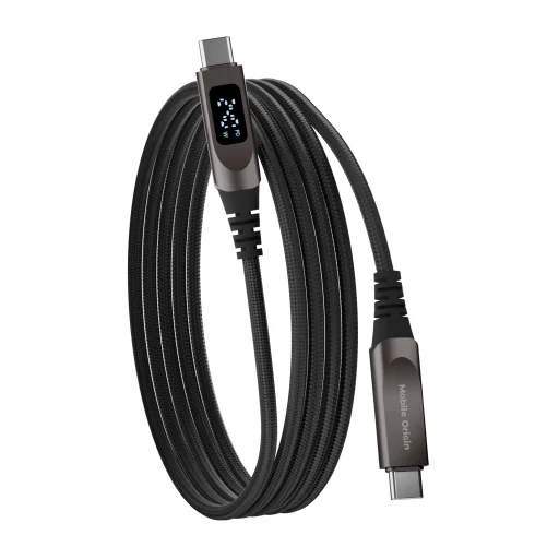 Mobile Origin CB4 240 W kábel s displejom USB-C – USB-C, 1,5 m, vesmírne sivý - 2