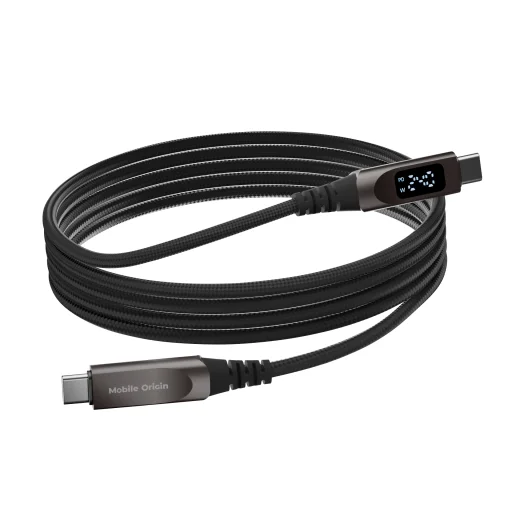 Mobile Origin CB4 240 W kábel s displejom USB-C – USB-C, 1,5 m, vesmírne sivý - 3