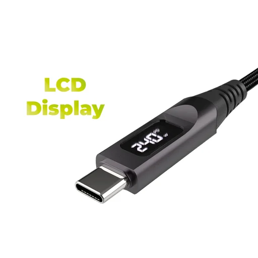 Mobile Origin CB4 240 W kábel s displejom USB-C – USB-C, 1,5 m, vesmírne sivý - 6