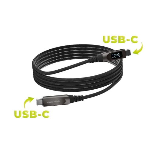 Mobile Origin CB4 240 W kábel s displejom USB-C – USB-C, 1,5 m, vesmírne sivý - 7