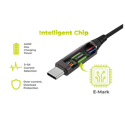 Mobile Origin CB4 240 W kábel s displejom USB-C – USB-C, 1,5 m, vesmírne sivý - 8