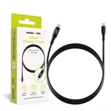 Mobile Origin CB2 USB-C–USB-C kijelzős kábel 100 W 1,5 m fekete