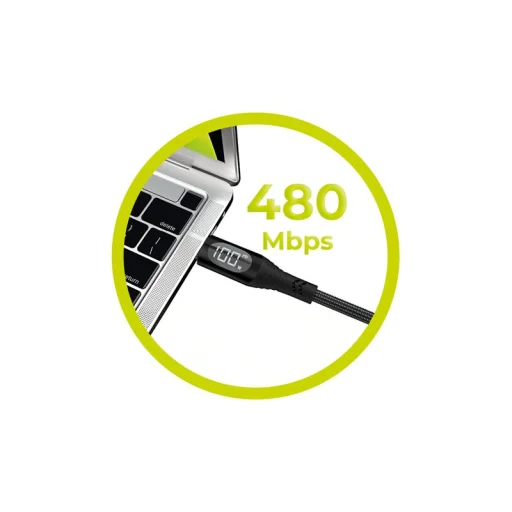 Mobile Origin CB2 USB-C – USB-C kábel s displejom 100 W 1,5 m čierny - 5