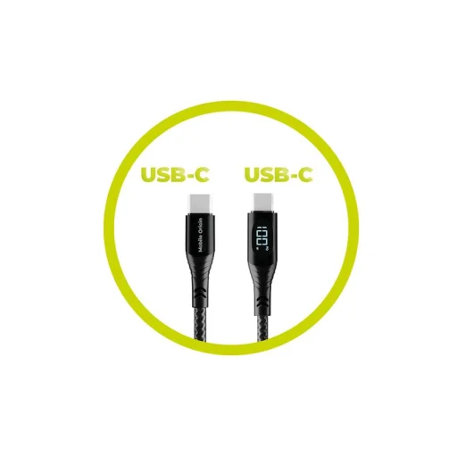 Mobile Origin CB2 USB-C – USB-C kábel s displejom 100 W 1,5 m čierny - 9