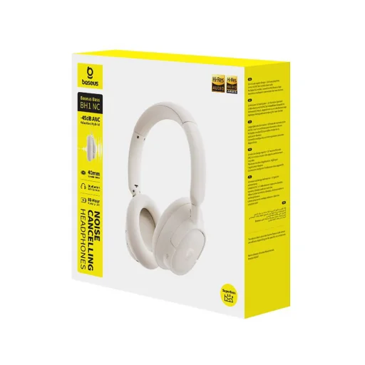 Baseus Bass BH1 NC vezeték nélküli fejhallgató, fehér (A0203702) - 7