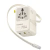 Baseus Travel Adapter EnerCore CG11 E0307E01 univerzális GaN utazóadapter kihúzható USB-C kábellel, 70 W, fehér thumbnail