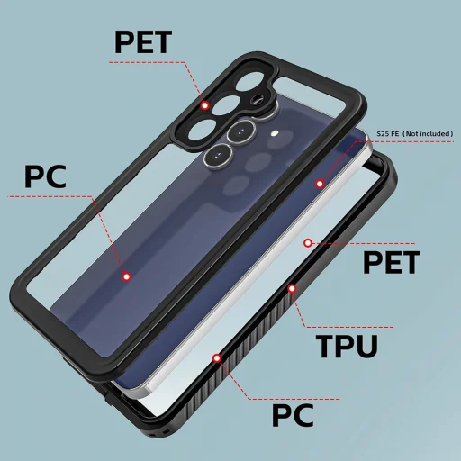 Samsung Galaxy S25 FE čierne ShellBox IP68 vodotesné puzdro - 5