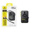 Baseus PicoGo AG11 (E0307F00) univerzális utazóadapter visszahúzható USB-C kábellel, 45 W, fekete thumbnail