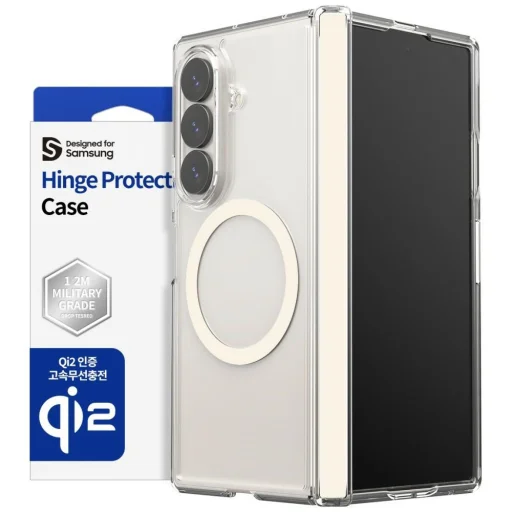 Araree Duple 360 M MagSafe Qi2 tok Samsung Galaxy Z Fold8 Ultra készülékhez, krémszínű - 1