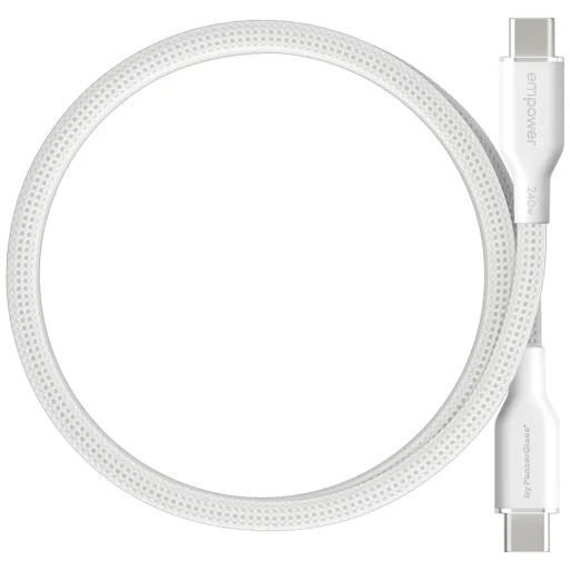 Empower by PanzerGlass Magnetic 240 W USB-C – USB-C kábel, 1,5 m, strieborno-biely - 3