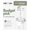 PanzerGlass Empower Racing 60W USB-A–USB-C kábel, 1.2 m, ezüst-fehér thumbnail