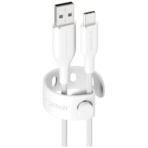 PanzerGlass Empower Racing 60W USB-A–USB-C kábel, 1.2 m, strieborno-biely - 2