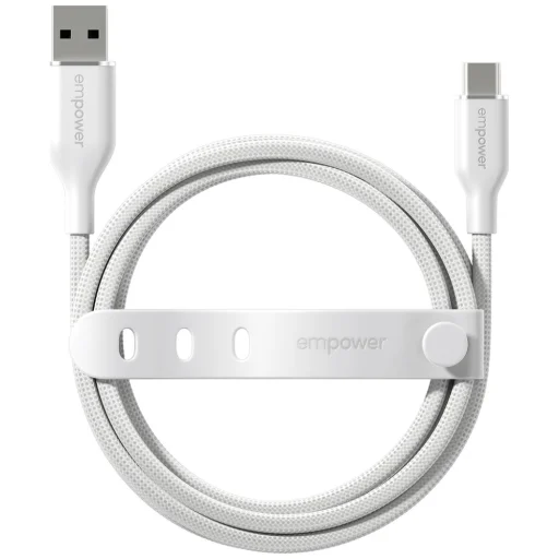 PanzerGlass Empower Racing 60W USB-A–USB-C kábel, 1.2 m, strieborno-biely - 3