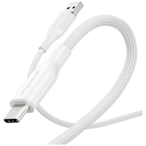 PanzerGlass Empower Racing 60W USB-A–USB-C kábel, 1.2 m, strieborno-biely - 4