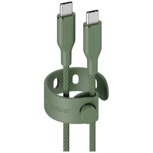 PanzerGlass Empower Racing 60 W USB-C – USB-C kábel, 2 m, zelený - 2