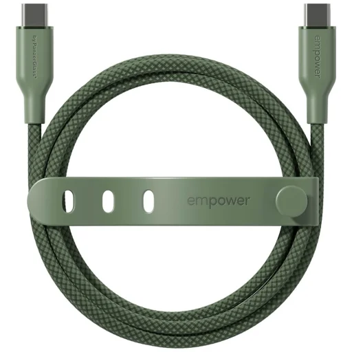 PanzerGlass Empower Racing 60 W USB-C – USB-C kábel, 2 m, zelený - 3