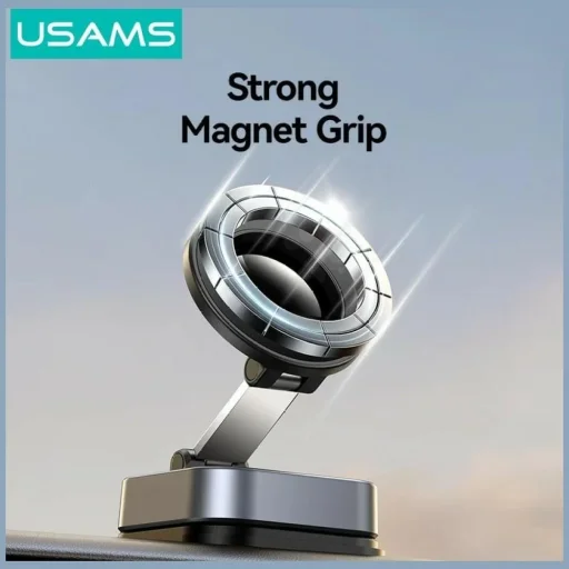USAMS ZJ093 univerzálny magnetický držiak na telefón čierny - 9