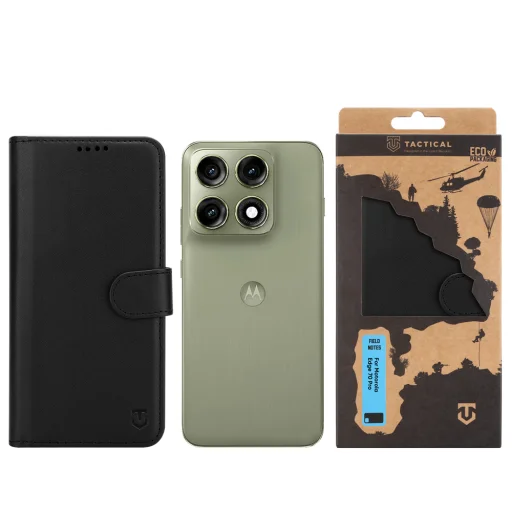 Tactical Field Notes oldalra nyíló műbőr tok Motorola Edge 70 Pro készülékhez, fekete - 3