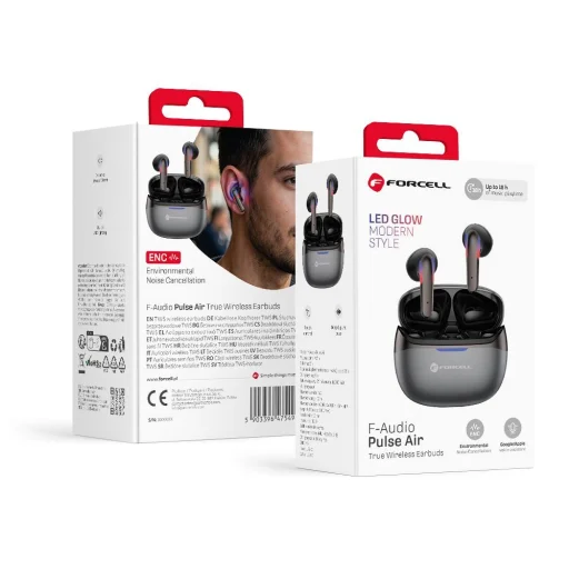 Forcell F-Audio Pulse Air bezdrôtové TWS slúchadlá čierne - 1