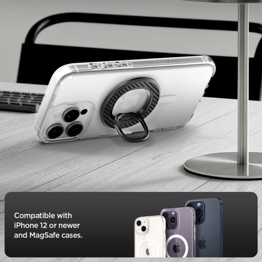 Spigen O-Mag OM106 mágneses telefontartó állvány fekete - 4