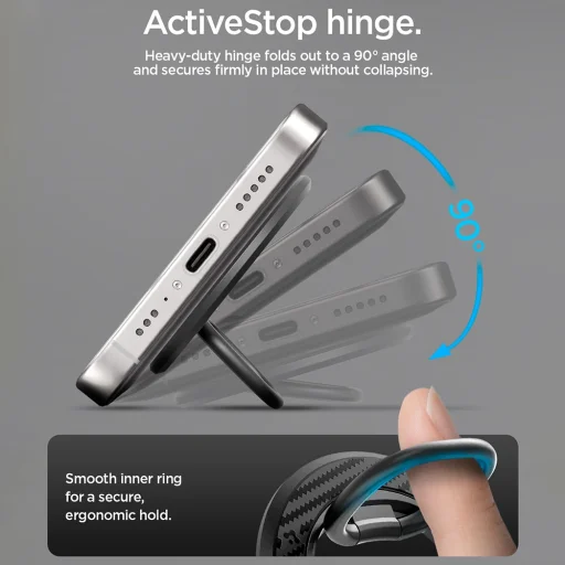 Spigen O-Mag OM106 mágneses telefontartó állvány fekete - 7