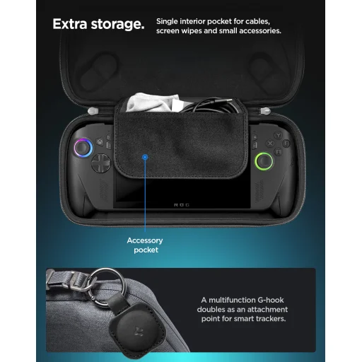 Spigen Klasden Pouch védőtok ASUS ROG Xbox Ally / Ally X készülékhez, antracitszürke - 15