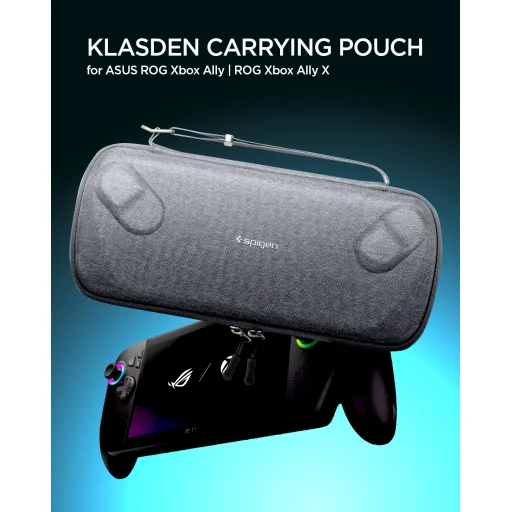 Spigen Klasden Pouch ochranné puzdro pre ASUS ROG Xbox Ally / Ally X, antracitová sivá - 10