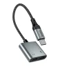 Hoco UPA34A USB-C–USB-C / USB-C audioadapter, szürke thumbnail
